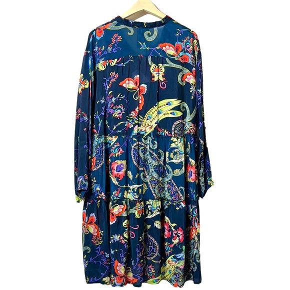 Johnny Was Silk Pottery Jasmine Dress Size Large - Picture 2 of 16